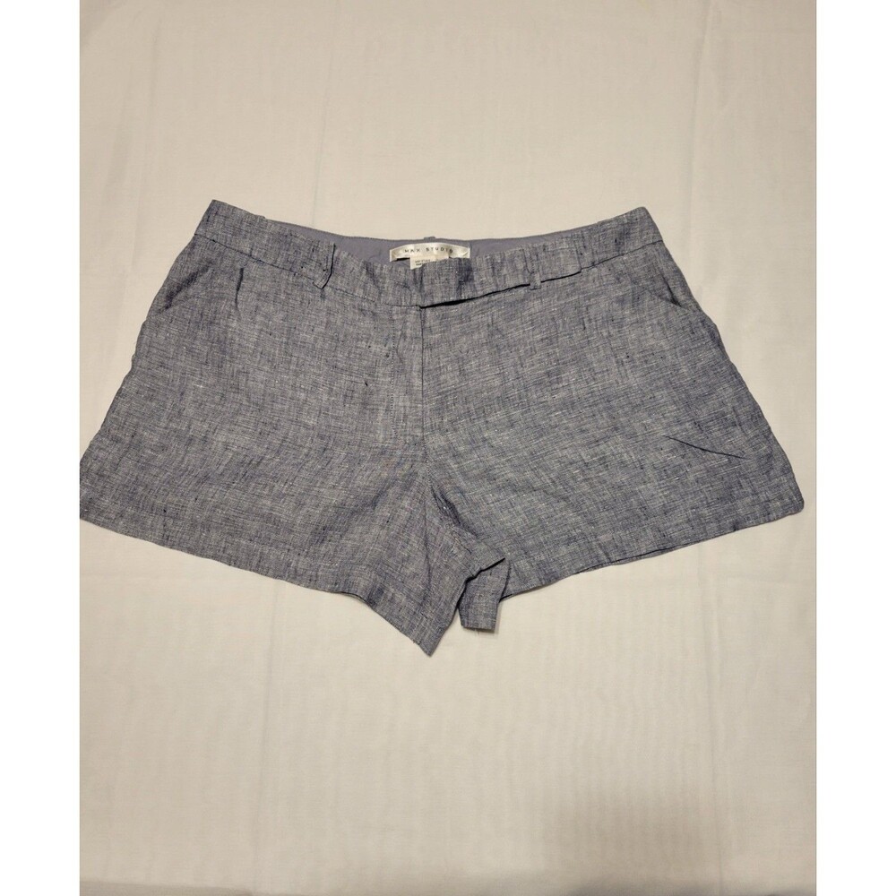 Max Studio Women's Linen Gray Short Casual Shorts Size 12